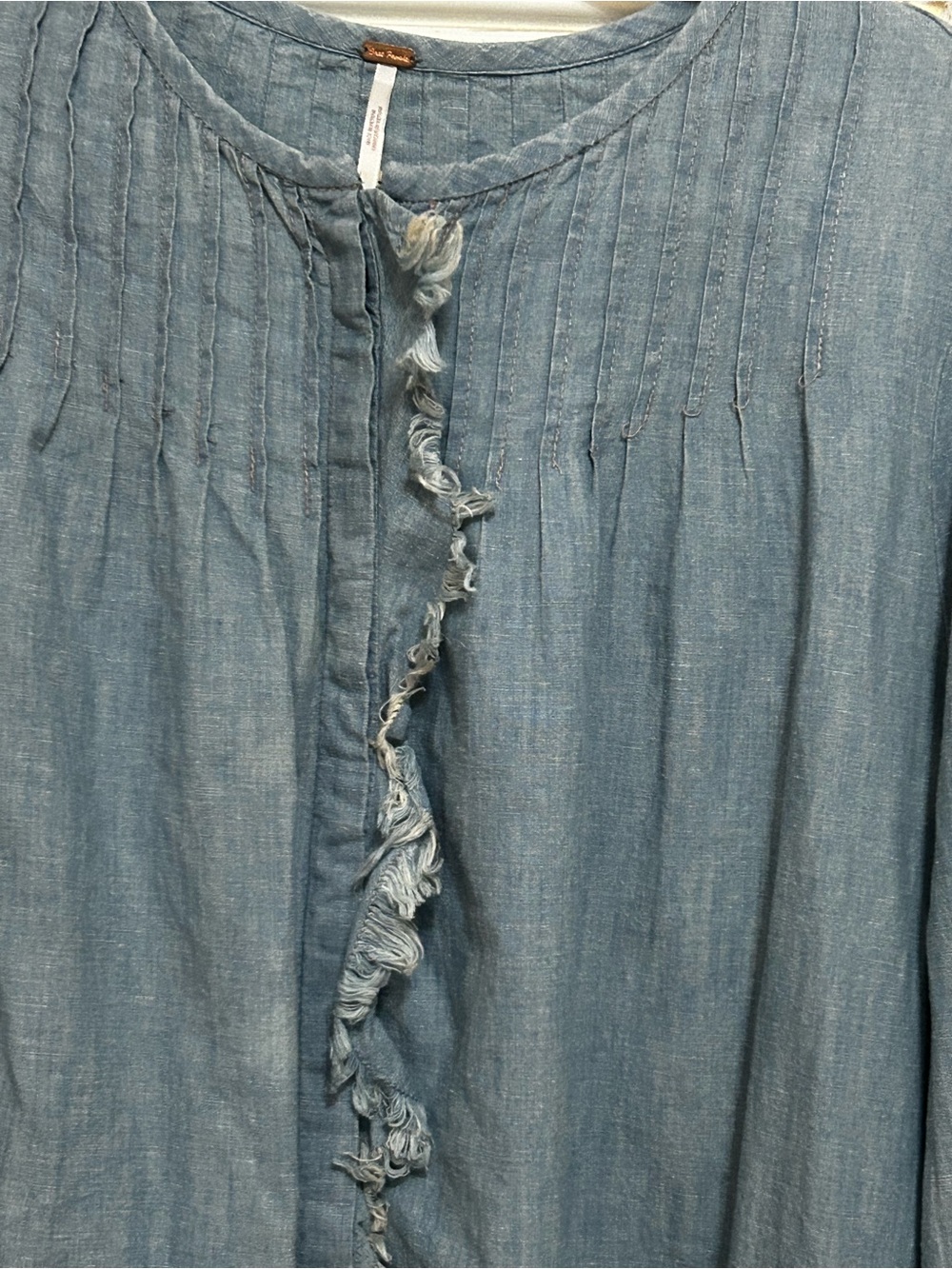 Free People Denim Darling Mini Dress Large - Picture 9 of 14